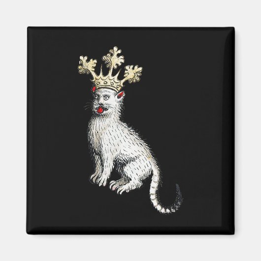 Mittelalterliche Katze König Antikes Mittelalter D Magnet (Vorne)