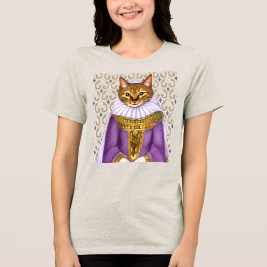 Mittelalterliche Katze Maiden Tri-Blend Shirt (Vorderseite)