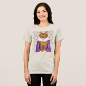 Mittelalterliche Katze Maiden Tri-Blend Shirt (Vorderseite voll)