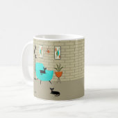 Mittelalterliche Katze mit Mini-Kies Art Kaffeetasse (Vorderseite Links)
