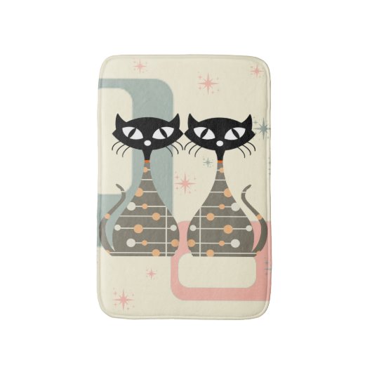 Mittelalterliche Katze Mitte des Jahrhunderts Mode Badematte (Vorderseite Vertikal)