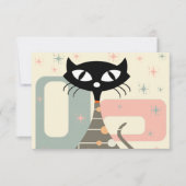 Mittelalterliche Katze Mitte des Jahrhunderts Mode Einladung (Vorderseite)