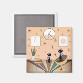 Mittelalterliche Katze Mitte des Jahrhunderts Mode Magnet (Vorderseite/Rückseite)