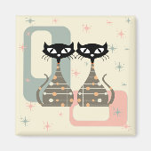 Mittelalterliche Katze Mitte des Jahrhunderts Mode Magnet (Vorne)