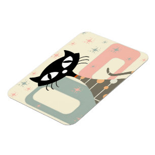 Mittelalterliche Katze Mitte des Jahrhunderts Mode Magnet