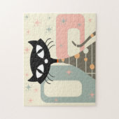 Mittelalterliche Katze Mitte des Jahrhunderts Mode Puzzle (Vertikal)