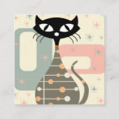 Mittelalterliche Katze Mitte des Jahrhunderts Mode Quadratische Visitenkarte (Vorderseite)