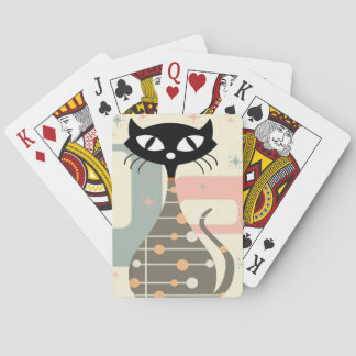 Mittelalterliche Katze Mitte des Jahrhunderts Mode Spielkarten