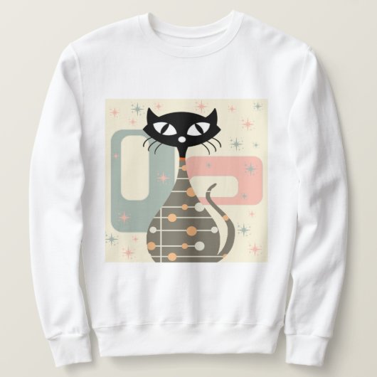 Mittelalterliche Katze Mitte des Jahrhunderts Mode Sweatshirt (Design vorne)