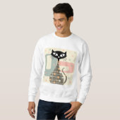 Mittelalterliche Katze Mitte des Jahrhunderts Mode Sweatshirt (Vorne ganz)