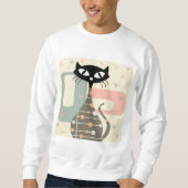 Mittelalterliche Katze Mitte des Jahrhunderts Mode Sweatshirt (Vorderseite)
