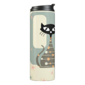 Mittelalterliche Katze Mitte des Jahrhunderts Mode Thermosbecher (Nach links gedreht)