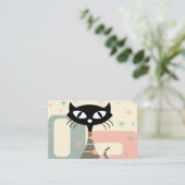 Mittelalterliche Katze Mitte des Jahrhunderts Mode Visitenkarte (Stehend Vorderseite)