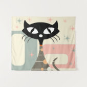 Mittelalterliche Katze Mitte des Jahrhunderts Mode Wandteppich (Vorderseite (Horizontal))