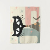 Mittelalterliche Katze Mitte des Jahrhunderts Mode Wandteppich (Vorderseite)