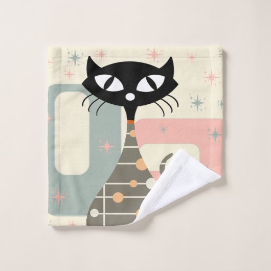 Mittelalterliche Katze Mitte des Jahrhunderts Mode Waschlappen (Waschlappen)