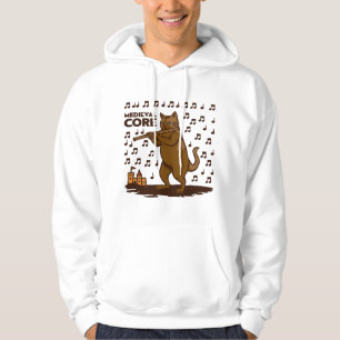 Mittelalterliche Katzen-Comedy-Flötenkunst Hoodie