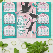 Mittelalterliche Katzen Kalender Küchentuch (Gefaltet)