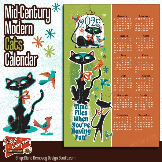 Mittelalterliche Katzen Kalender Küchentücher Grün