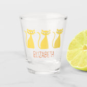 Mittelalterliche Katzen Personalisiert Schnapsglas (Vorderseite)