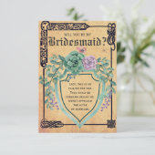 Mittelalterliche keltische Blume Werden Sie meine Einladung (Stehend Vorderseite)