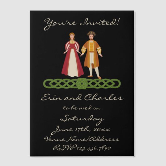 Mittelalterliche Keltische Hochzeit Rett Einladung (Vorderseite)