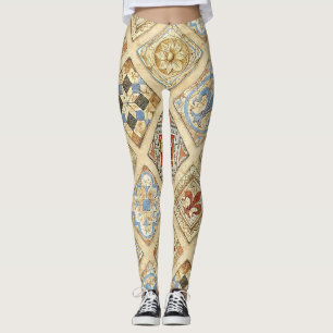 Mittelalterliche Keramik Kronen Lilie Leggings