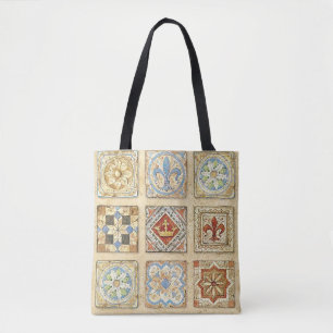 mittelalterliche Keramikfliesen-Kronen Fleur de Li Tasche