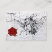 MITTELALTERLICHE KNIGHT AUF DEM PEGASUS-MONOGRAM VISITENKARTE (Rückseite)