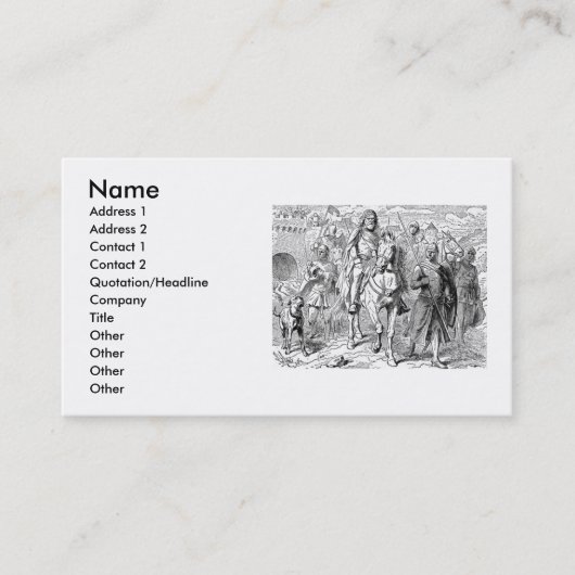 Mittelalterliche Knight Business Card Visitenkarte (Vorderseite)