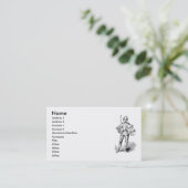 Mittelalterliche Knight Business Card Visitenkarte (Stehend Vorderseite)