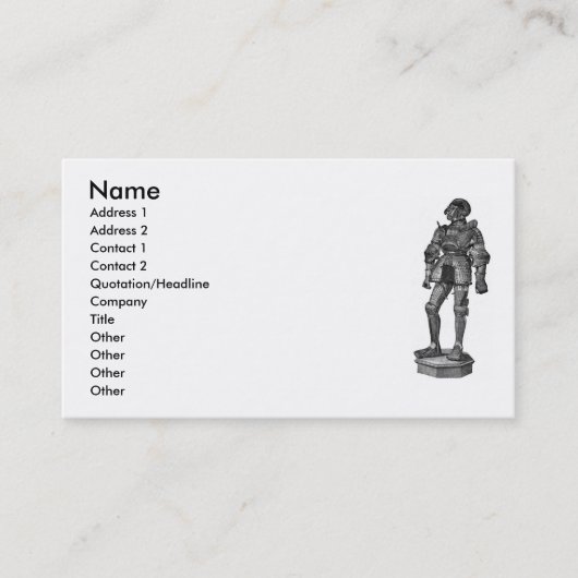 Mittelalterliche Knight Business Card Visitenkarte (Vorderseite)