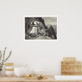 Mittelalterliche Königin und ihr Hausdrache Poster (Küche)