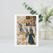 Mittelalterliche Königin und Ritter Postkarte (Stehend Vorderseite)