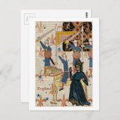 Mittelalterliche Königin und Ritter Postkarte (Vorne/Hinten)