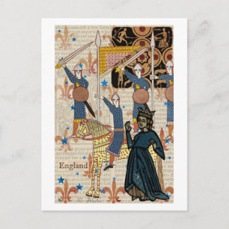 Mittelalterliche Königin und Ritter Postkarte