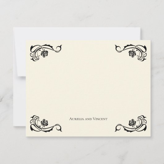 Mittelalterliche königliche Rose Hochzeit Dankesch Dankeskarte (Rückseite)