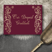 Mittelalterliche königliche Rose Hochzeit Dankesch Dankeskarte