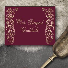 Mittelalterliche königliche Rose Hochzeit Dankesch Dankeskarte