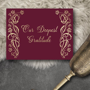 Mittelalterliche königliche Rose Hochzeit Dankesch Dankeskarte