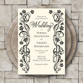 Mittelalterliche Königliche Rose Hochzeit Einladung