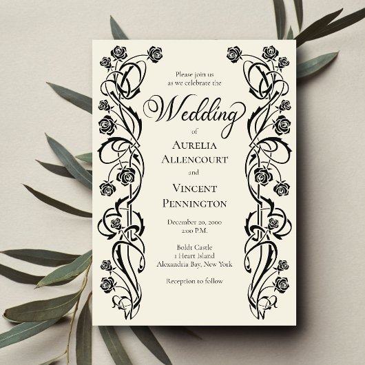 Mittelalterliche Königliche Rose Hochzeit Einladung