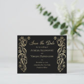 Mittelalterliche königliche Rose Hochzeit retten d Save The Date (Stehend Vorderseite)