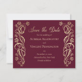 Mittelalterliche königliche Rose Hochzeit retten d Save The Date (Vorderseite)
