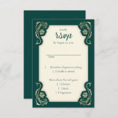 Mittelalterliche Königliche Rose Hochzeit RSVP-Kar RSVP Karte (Vorne/Hinten)