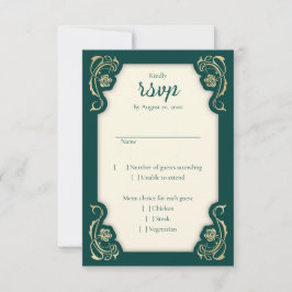 Mittelalterliche Königliche Rose Hochzeit RSVP-Kar RSVP Karte