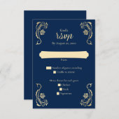 Mittelalterliche Königliche Rose Hochzeit RSVP-Kar RSVP Karte (Vorne/Hinten)