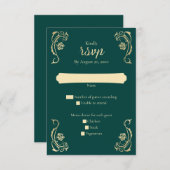 Mittelalterliche Königliche Rose Hochzeit RSVP-Kar RSVP Karte (Vorne/Hinten)