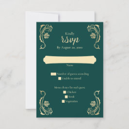 Mittelalterliche Königliche Rose Hochzeit RSVP-Kar RSVP Karte