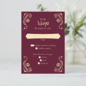 Mittelalterliche Königliche Rose Hochzeit RSVP-Kar RSVP Karte (Stehend Vorderseite)